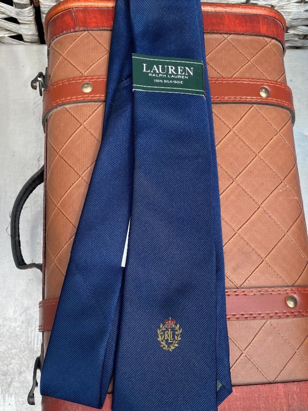 NWT Lauren Ralph Lauren Blue Tie 100% Silk Doug Bihlmaier